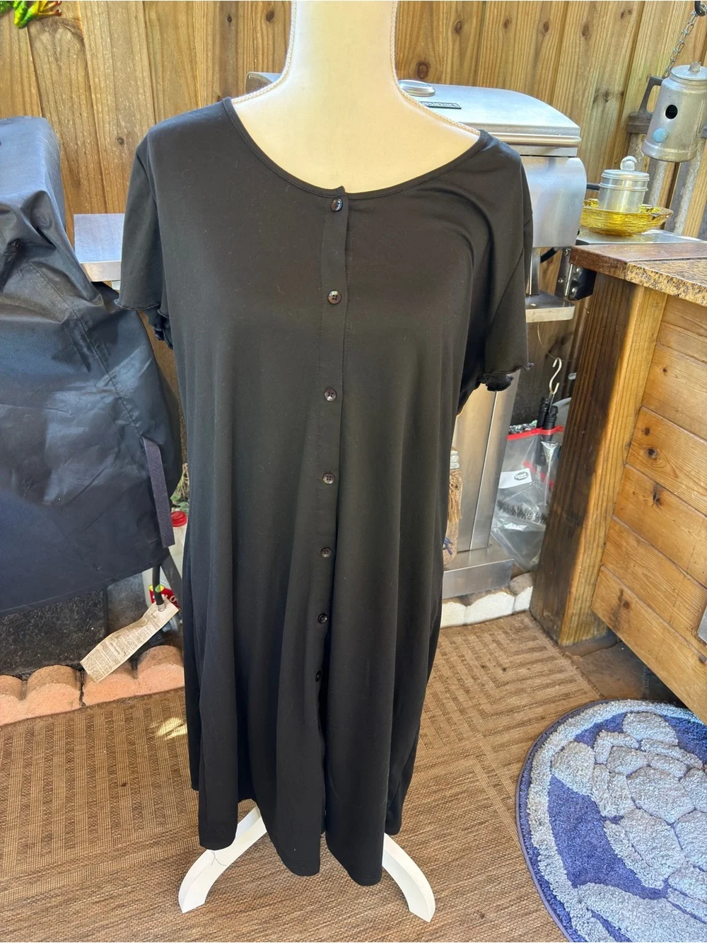 Ekouaer‎ Black Nightgown XL